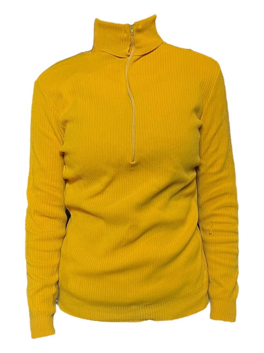 VTG 70s Orange Yellow LS Acrylic Sweater Scooby Doo Velma Turtleneck Womens M L